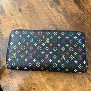 Louis Vuitton Black Multicolor Monogram Zip Wallet